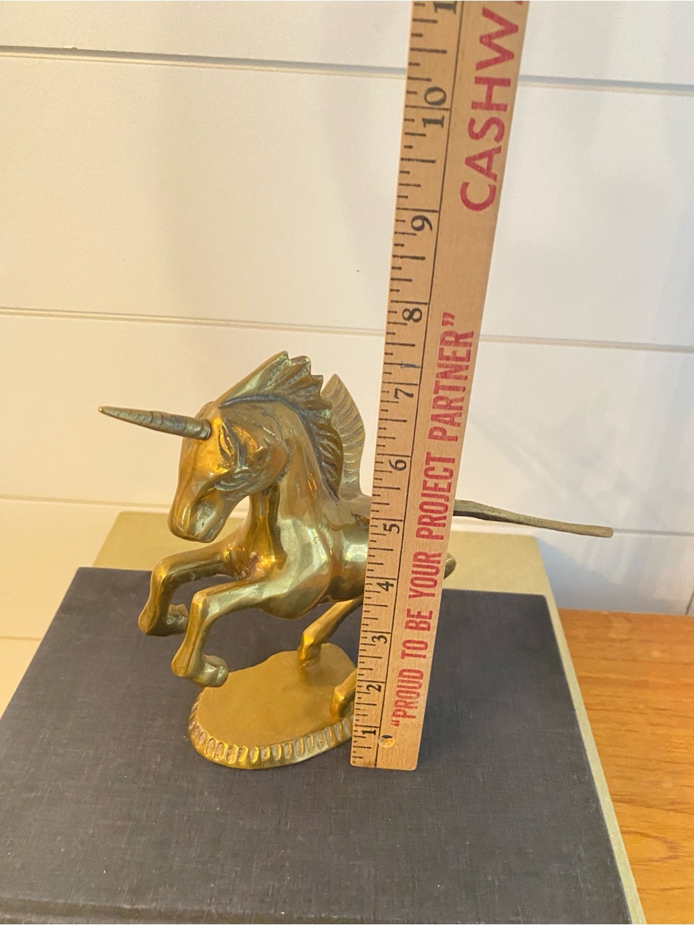 Vintage Solid Brass Winged Unicorn Pegasus Pegacorn Ethereal Mythical Creature - Picture 11 of 13